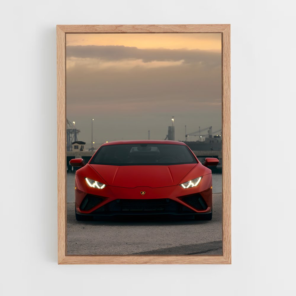 Poster Huracan en Rouge – affiche Lamborghini (vue 4)